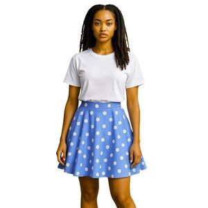 Jodi Kristopher Polka Dot Pleated Periwinkle Skirt with Tulle layers Jrs Size 1
